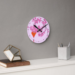 Relógio Redondo Cherry Blossom Acrywall Clock