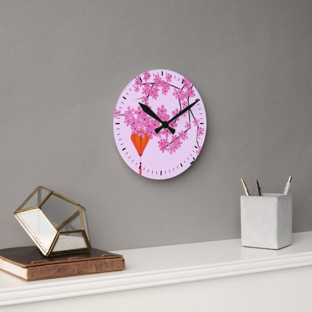 Relógio Redondo Cherry Blossom Acrywall Clock (Escritório)