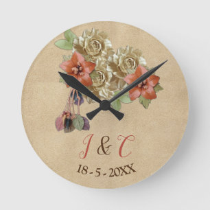 Relógio Redondo Cherry Blossom Clock