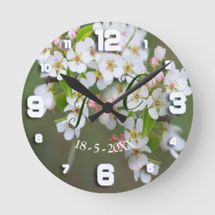 Relógio Redondo Cherry Blossom Clock