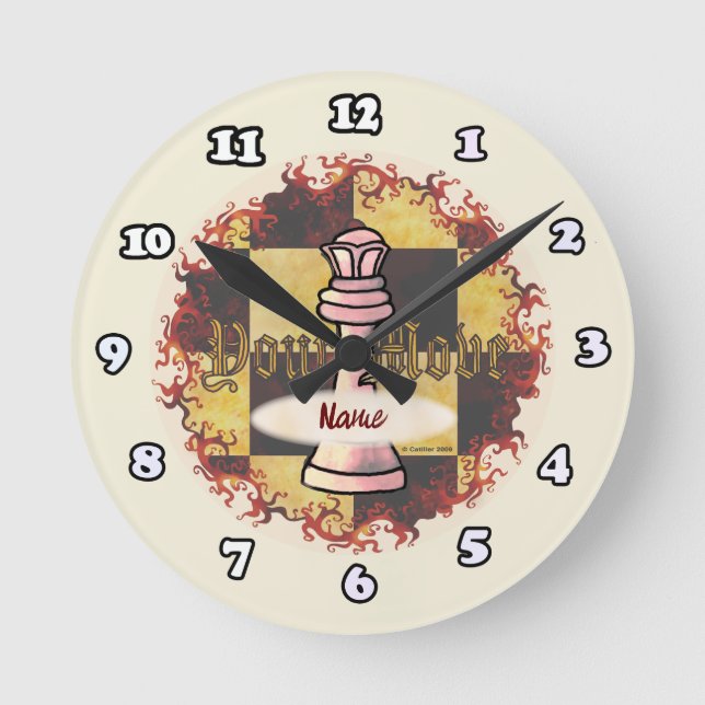 Relógio Redondo Chess Queen Clock (Frente)
