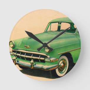 Relógio Redondo Chevy verde dos anos 50