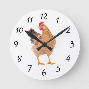 RELÓGIO REDONDO CHICKEN ROOSTER WALL CLOCK