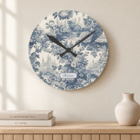 Chique floral vintage monograma azul toile de jouy
