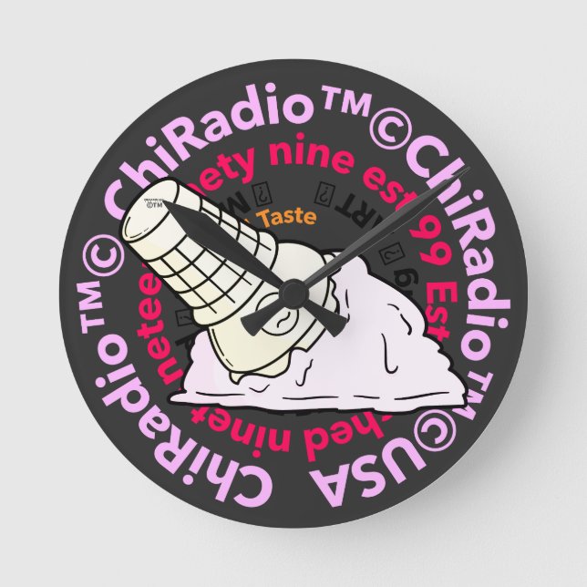 Relógio Redondo ChiradioLLC ™ TrinketTray (Frente)