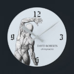 Relógio Redondo Chiropractor Anatomy Professional Chiropracy<br><div class="desc">Chiropractic Chiropractor Light Blue Anatomy Clocks.</div>