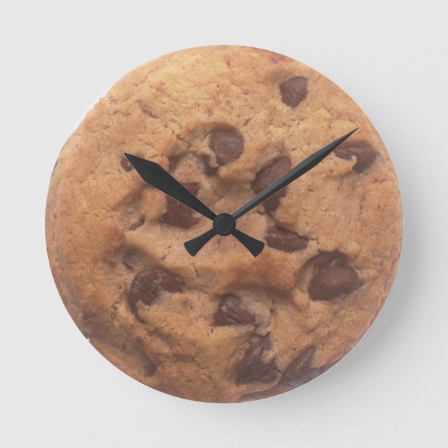 Relógio Redondo Chocolate Chip Cookie (Frente)