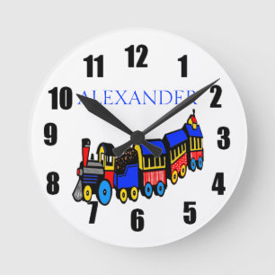 Relógio Redondo Choo-Choo Train & Name