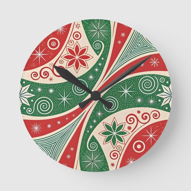 Relógio Redondo Christmas Vibes (Frente)