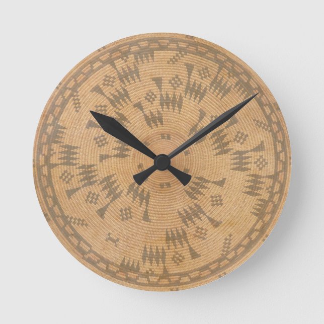 Relógio Redondo Chumash Native Art Clock (Frente)