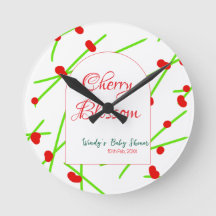 chuveiro de bebê vermelho verde flor de cerejeira 