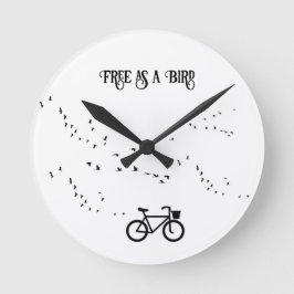 Relógio Redondo Ciclismo da vida, livre como um pássaro personaliz