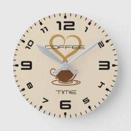 Relógio Redondo Ciclo de Tempo do Café (Médio)
