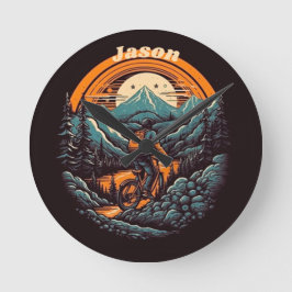 Relógio Redondo Ciclo de vida, retro personalizável