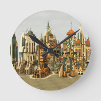 Cidade de Fantasia Futurista Arte de Horizonte de 
