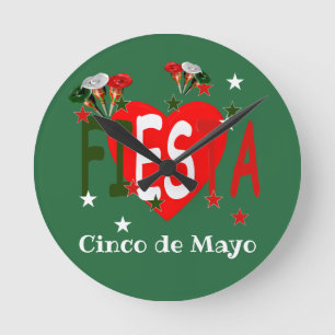 Relógio Redondo Cinco de mayo ,fiesta mexicano