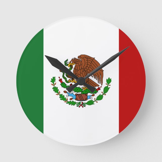 Relógio Redondo Cinco de Mayo Flag do México (Frente)