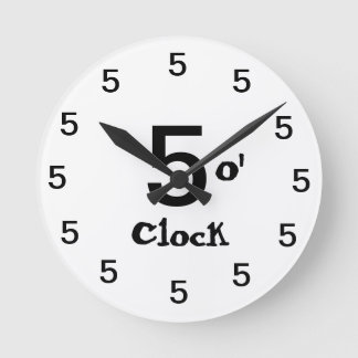 Relógio Redondo Cinco horas