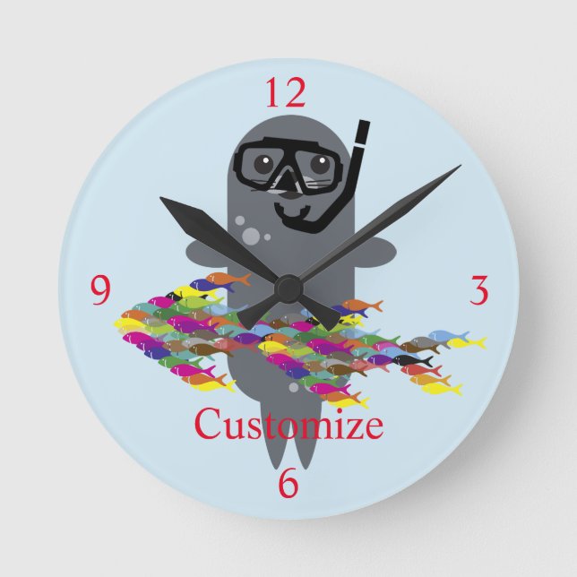 Relógio Redondo Cinza Seal Thunder_Cove (Frente)