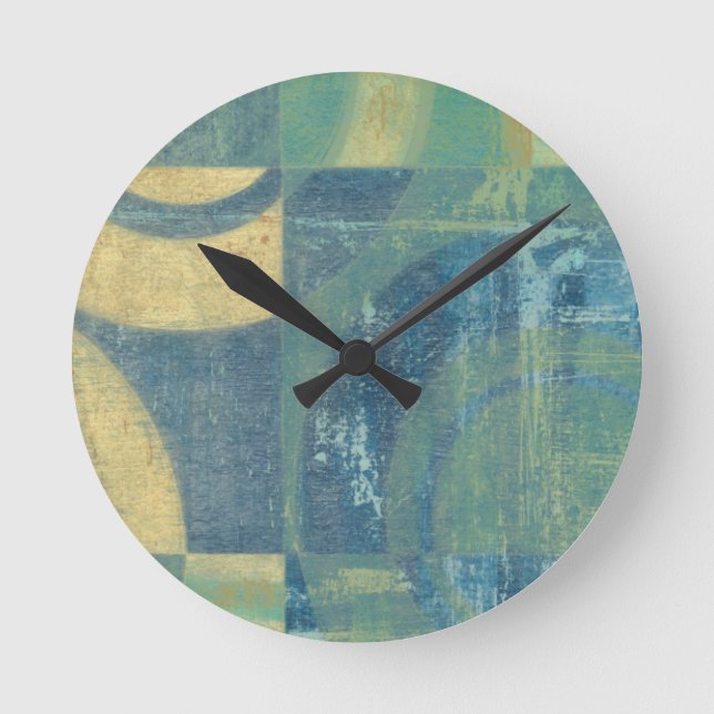 Relógio Redondo Círculos e painéis multicoloridos (Frente)