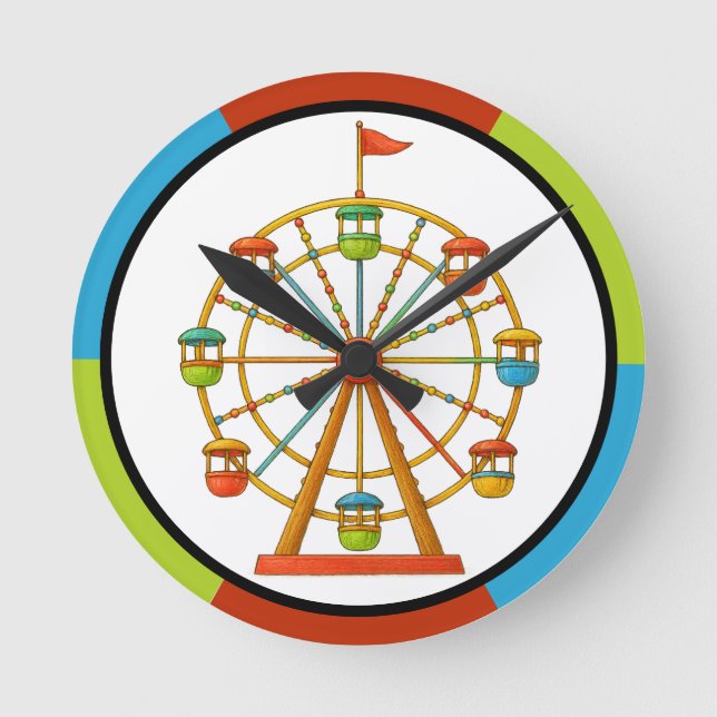 Relógio Redondo Circus Ferris wheel Wall Clock (Frente)
