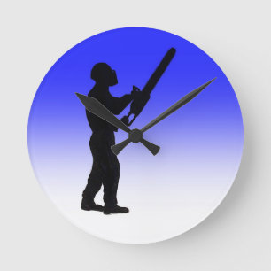 Relógio Redondo Cirurgião Árvore Arborista no trabalho atualment