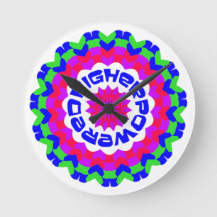 Relógio Redondo Citação Espiritual Com mais alto Caleidoscópio 