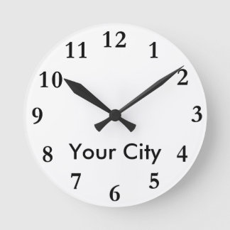 Relógio Redondo City Name Clock Template