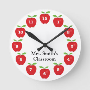 Relógio Redondo Classroom Clock with Apples