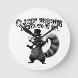 Relógio Redondo Classy Skunk in Top Hat Funny Black and White