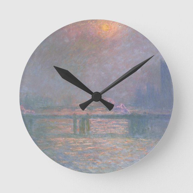 Relógio Redondo Claude Monet | Tâmisas com Cruz de Charing (Frente)