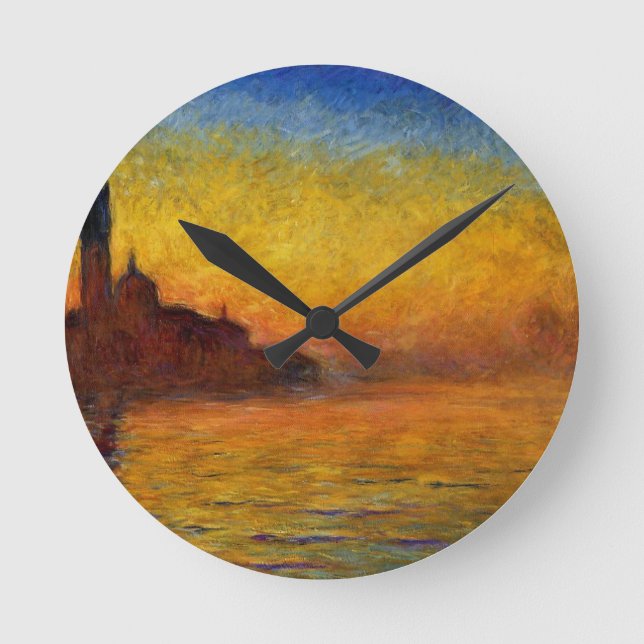 Relógio Redondo Claude Monet // Venice Twilight (Frente)