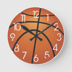 Relógio Redondo Clock de Parede de Basquete PixDezines/Cor/Fonte D