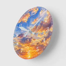Relógio Redondo Clouds Wall Clock — Sky-Inspired Design