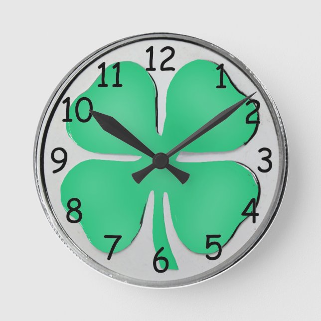 Relógio Redondo Clover Irish Wall Clock (Frente)