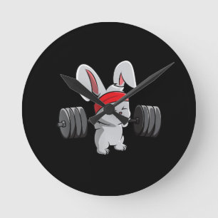 Relógio Redondo Coelho Gym Coelho Ness Weising Arte Engraçada