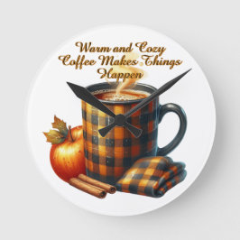 Relógio Redondo Coffee Makes Things Happen