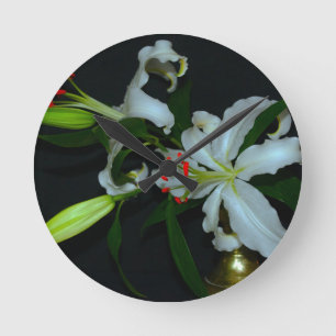 Relógio Redondo Coleção de Design e Flores irlandesas