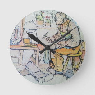 Relógio Redondo Coloração de água antiga do negócio de reparação d