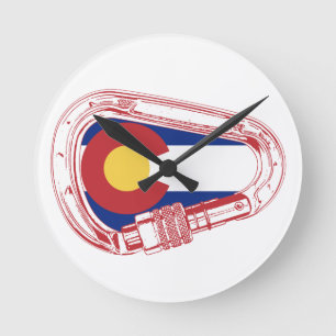 Relógio Redondo Colorado que escala Carabiner