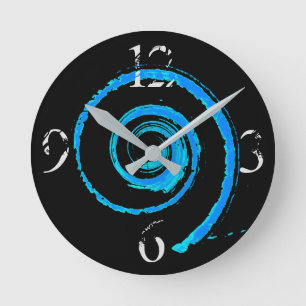 Relógio redondo com espirros coloridos