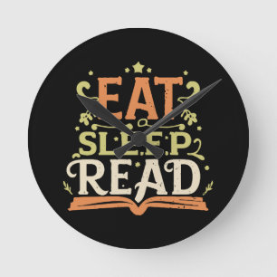 Relógio Redondo Comer Dormir Ler, Leitura Divertida