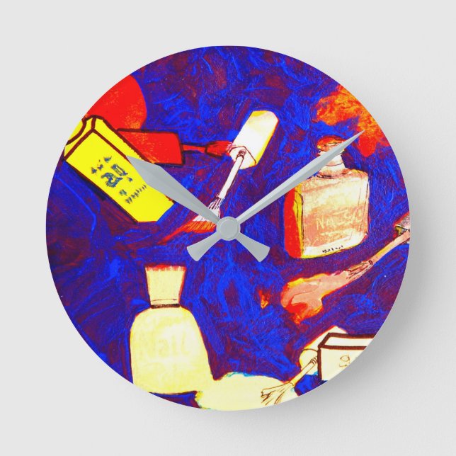 Relógio Redondo Compro de Beleza Polonesa em Nail (Frente)