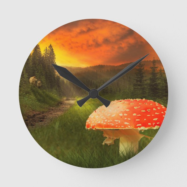 Relógio Redondo Configurando o Sun do outono. (Frente)
