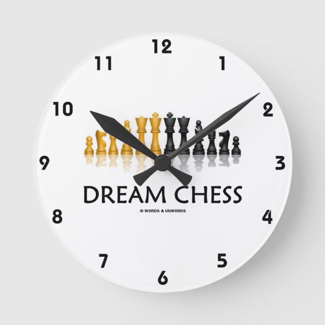 Relógio Redondo Conjunto Refletivo De Xadrez De Dream Chess (Peças (Frente)
