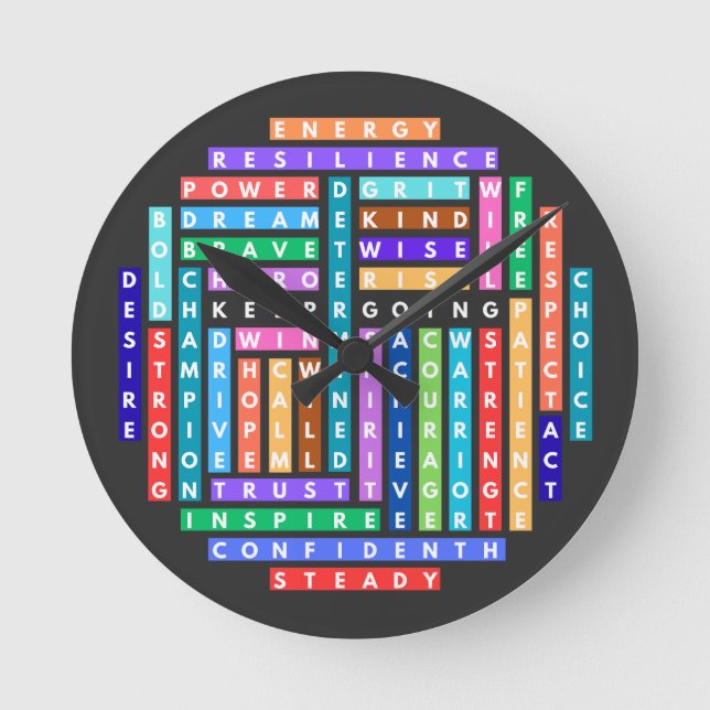 Relógio Redondo Continuar Indo Para O Círculo De Busca Motivaciona (Frente)