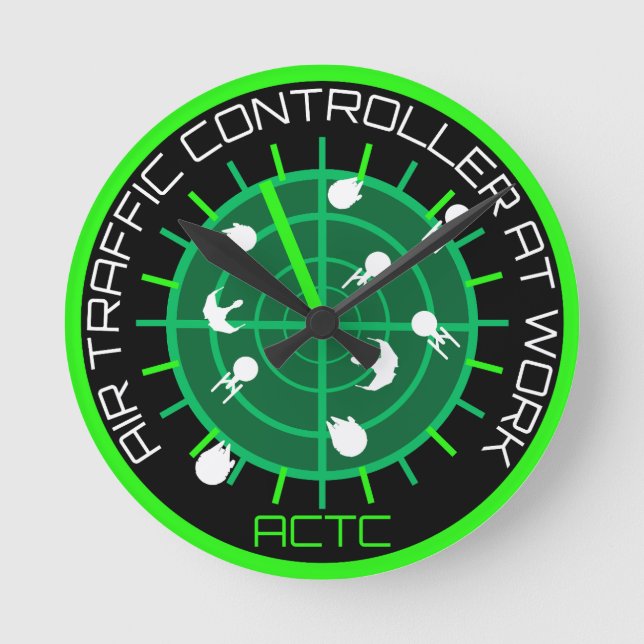 Relógio Redondo Controlador de tráfego aéreo (Frente)