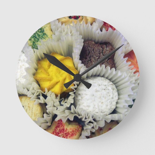 Relógio Redondo Cookies deliciosos (Frente)
