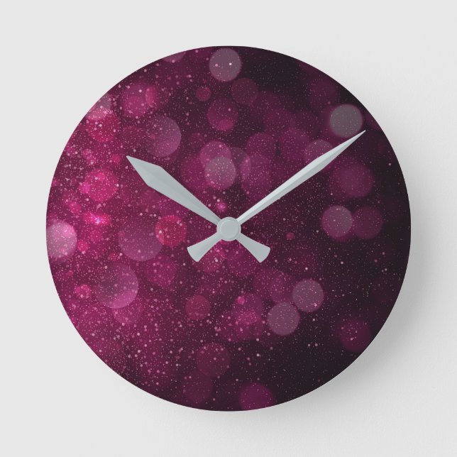 Relógio Redondo Cor Abstrato Vermelha Moderna (Frente)