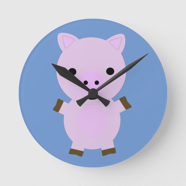 Relógio Redondo Cor-de-rosa (Frente)